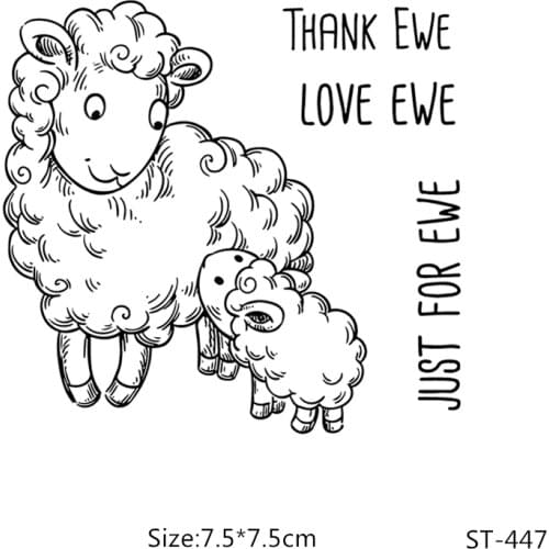 AZSG Affectionate Ewes Lovely Lamb Clear Stamps/Seals For DIY Scrapbooking/Card Making/Album Decorative Silicone Stamp Crafts
