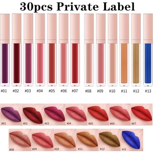 19 Colors Lip Gloss wholesale Custom Logo Waterproof Matte Liquid Lipstick Long Lasting Lipgloss Private Label packaging