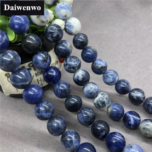 Blue-Veins Stone Beads 4-12mm Round Natural Loose Stone Bead Diy for Bracelet