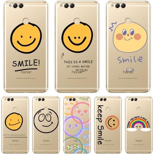 Cute Smile Phone Cases For Huawei Honor 7 7S 7X 7A 7C Pro 10 9 8 8X MAX Silicone Cover For Huawei Honor 7 8 9 10 Lite Case