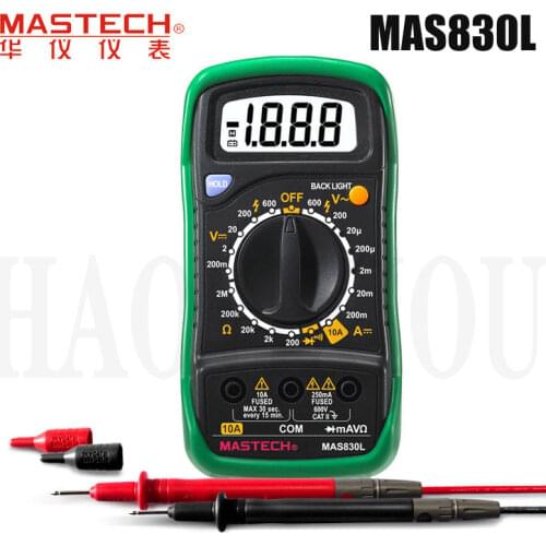 MASTECH MAS830L Pocket Size Digital Multimeters Meter with Resistance AC/DC Voltage Tester