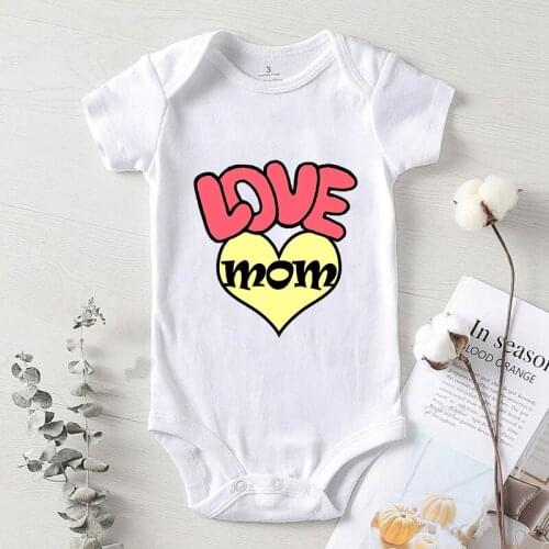 Love Mom Dad Baby Romper Girl Boy Infant Bodysuits Short Sleeve Baby Girl Clothes Autumn Winter for Babies Clothing roupa de be