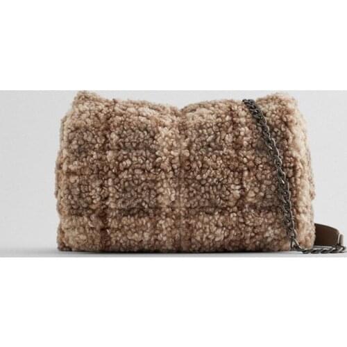 Designer Brand Bags for Women 2020 New Brown Quality Faux Fur All-match One-shoulder Messenger Bag Ladies Purses and Handbags gg