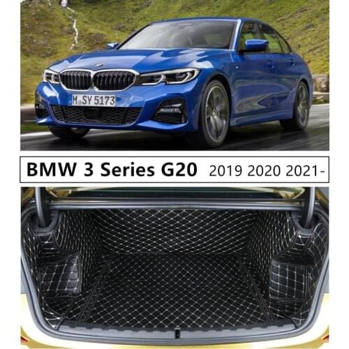 For BMW 3 Series G20 2019 2020 2021+ Full Rear Trunk Tray Liner Cargo Mat Floor Protector foot pad Leather mats
