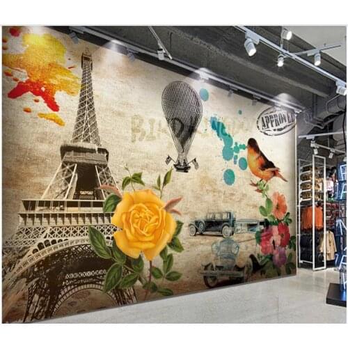 Custom photo wallpaper for walls 3 d mural Retro tower flower European and American oil painting tooling background wall papers