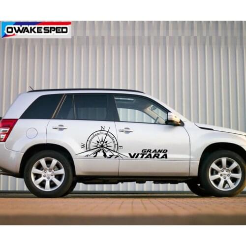 Compass Graphics Car Door Side Stickers For Suzuki Grand Vitara AT MT 3-5 doors 4X4 OFF ROAD Styling Auto Body Decor Decals