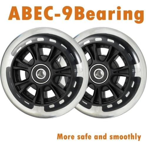 Good Quality 2pcs 100mm Scooter Wheesl LED Flash Light Up Scooter Wheels for Mini Scooter with 2 ABEC-9 Bearing