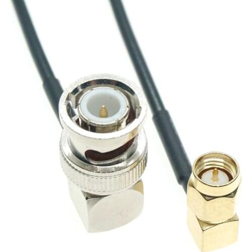 SMA Male Right Angle To BNC Male Right Angle RA 90Degree Connector Adapter Rf Pigtail Coaxial Rg174 Jumper Cable