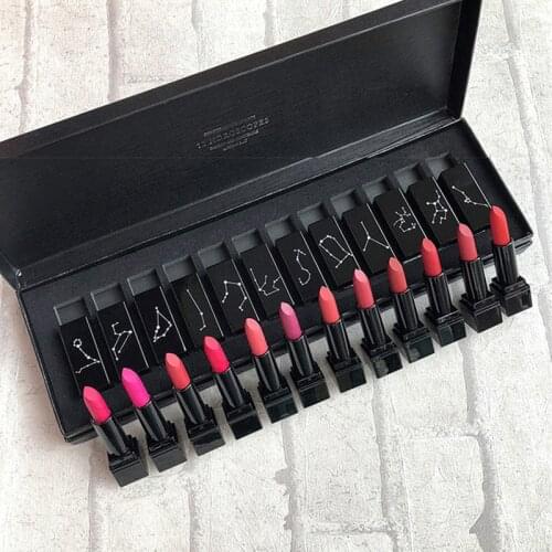 12Pcs Matte Lipstick Set Twelve Constellations Gift Box Waterproof Long Lasting Lip Glaze Non-stick Cup Makeup Set TSLM1