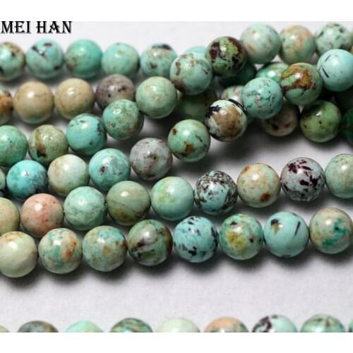 Meihan (1 strand) rare amazing 8+-0.2mm Natural Peru Turquoise ore beads stone for jewelry making design