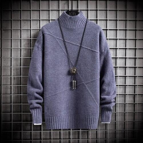 Winter Thick Half high collar Sweater Men High Quality Classic Pullover Men Clothes Soft Warm Pull Homme Knitted Jumpers 2021