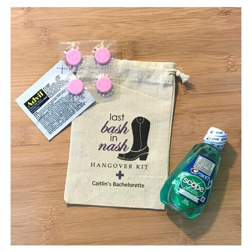 Custom Last Bash in Nash wedding Hangover Kit jewelry favor muslim Bags Bachelorette hen bridal shower Party gift bag
