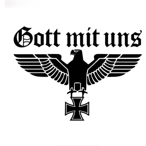 LLY-0474 Creative Car Sticker Gott Mit Uns Eagle Modeling Decal PVC Cars Motorcycle Accessories Waterproof Stickers Decor
