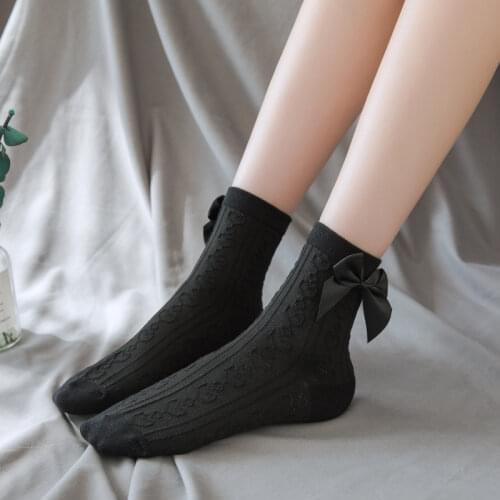 1 Pair Lolita Style Japanese Maiden Lovely Woman Lace Short Socks Summer Sweet Heart Bows Cotton Princess Socks High Quality