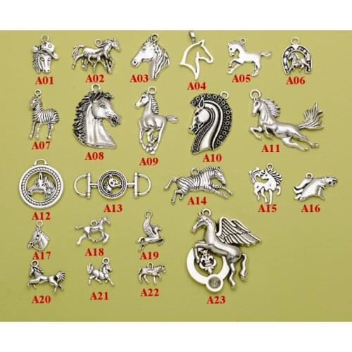 Horse zebra Charms, Antique Silver plated horse Pendants/Charms, horse connector, DIY supplies, jewelry making