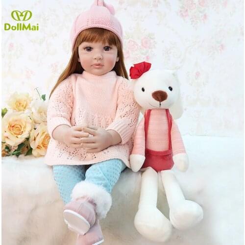 60cm Baby Reborn Silicone Princess Girl toddlers 24INCH real touch doll children Play House Doll Gift birthday Christmas Doll