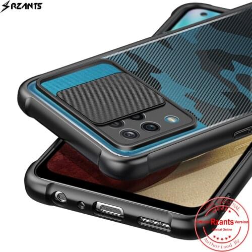 Rzants for Samsung Galaxy A12 Galaxy M12 Case Hard [Camouflage Lens] Lens Protection AirBag Cornor Slim Crystal Clear Cover