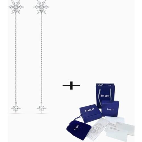 SWA 2020 New Exquisite And Simple Magic Chain Earrings, Snowflake Pattern Jewelry Is The Best Birthday Gift For Couples