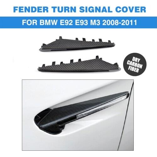 Dry carbon fiber Car Fender Light Covers Turn Signal lamp trim for BMW 3 Series E92 E93 M3 Convertible Coupe 2 Door 2008-2011