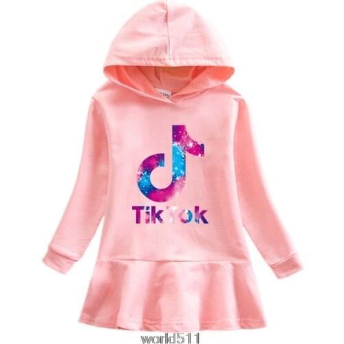 Tik Tok Autumn Girls Hoodies Children Christmas Dress Long Sleeve Coat Baby Costume Party Sweatshirts Clothing