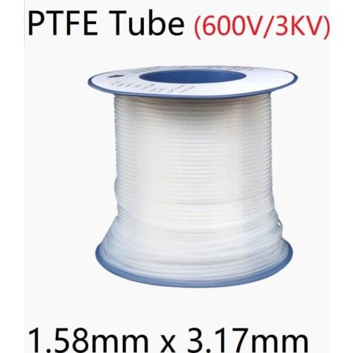 ID 1.58mm x 3.17mm OD PTFE Tube T eflon Insulated Rigid Capillary F4 Pipe High Low Temperature Resistant Transmit Hose 3KV Clear