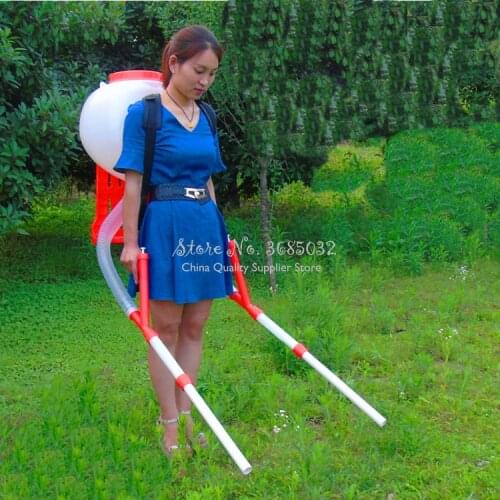 Piggyback type Fertilizer Manual durable multifunctional Double head fertilizer application Corn vegetable cotton 20/25L PP