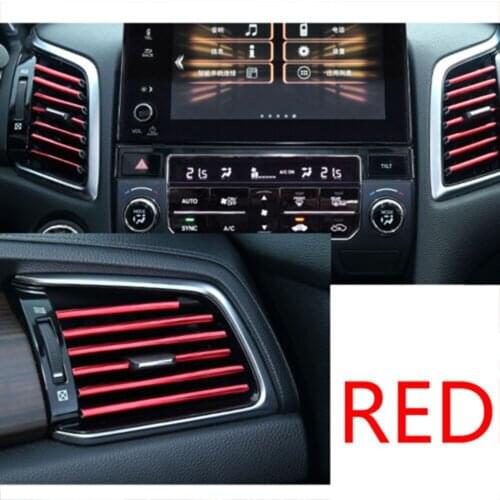 Red Air Outlet Universal Decoration Strip DIY Interior Air Conditioner Auto Durable
