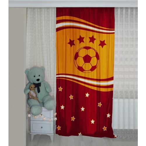 Fan Soccer Patterned Background Curtain velvet curtain kids room drape Stars Football