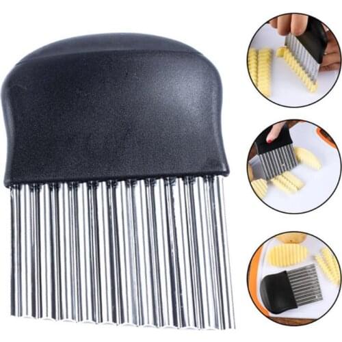Wavy French Fries Cutter Stainless Steel Serrated Blade Easy Slicing Cut Potato Slicer Vegetable Chopper Slicer Kitchen Gadgets