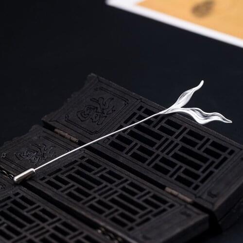 Authentic 925 Sterling Silver Seaweed Brooch Pin For Women Exquisite Brooches Creativity Design Suit Dress Jewelry