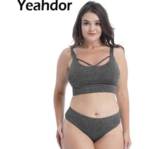 Women Sportwear Swimwear Swimsuit Beach Bathing Suit Bikini Detached Pads Backless Crop Top Athletic High Waisted Bottom Set