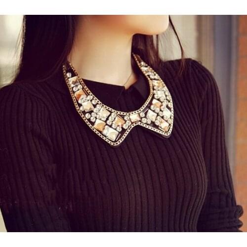 Wholesale fashion elegant women gold collier choker bib statement collar chain pendent chain pearl necklace wedding accessories