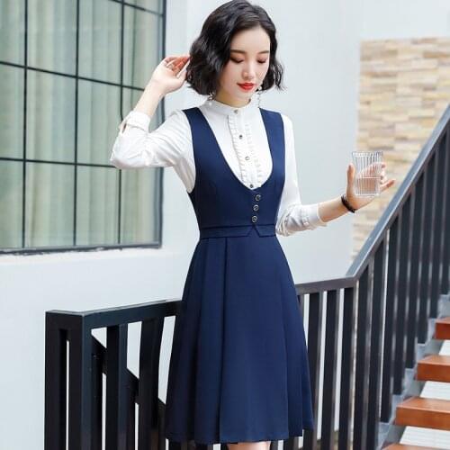 IZICFLY New Summer Style Slim Sleeveless Blue Casual Dresses For Women 2021 Business Work Wear Ladies Office Vestidos Plus Size
