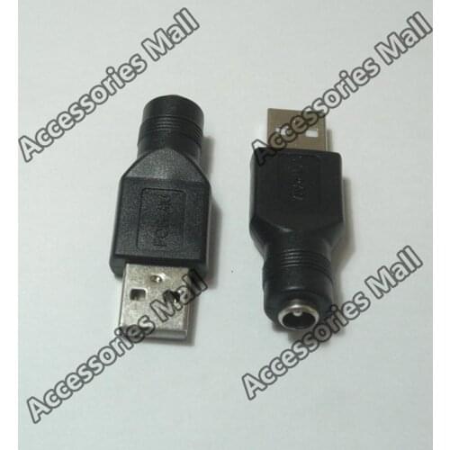 1-50pcs DC 5.5*2.1 mm female jack to USB 2.0 Male Plug 5V DC Power Plugs Connector Adapter Laptop PC