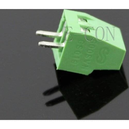 100PCS 2 poles/2 Pin 2.54mm 0.1'' PCB Universal Screw Terminal Block Connector