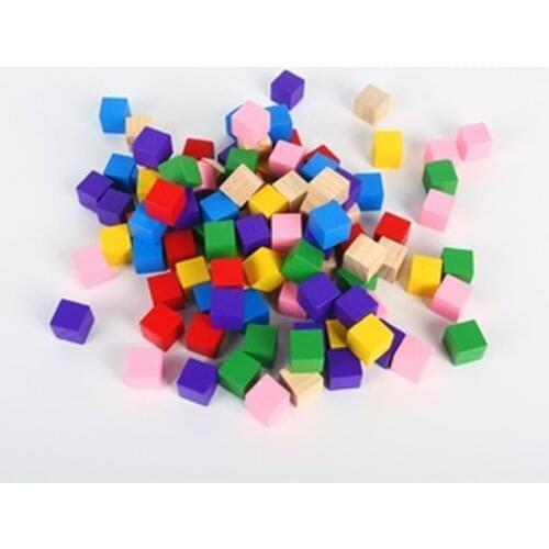 50Pcs/set 15mm 8 color Wood Square Corner Colorful Dice Chess Piece Right Angle For Token Puzzle Board Game