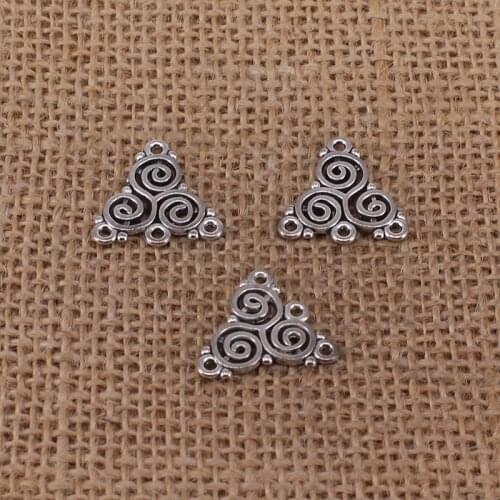 11pcs Earring Connector Charms 19x19mm Antique Silver Color Pendant for DIY Jewelry Making Findings Handmade Craft 2211