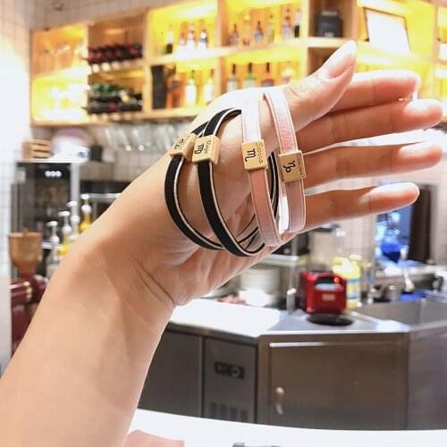 12 Constellation Elastic Hair Bands High Elastic RopeHair Accessories For Womens Alloy Acrylic Rubber Tig