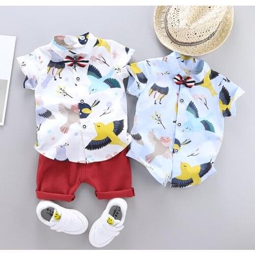 Cute Baby Boy Clothes Summer Set 2021 New Cartoon Print Short Sleeve Shirt +Shorts 2pc for 1 2 3 4 Years Kid Toddler Outfits