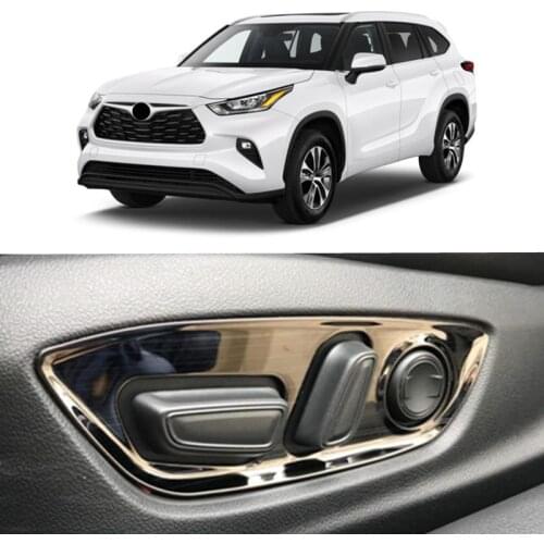 New Product 2pcs Luxury Metal Seat Adjustment Decorative Cover Accessories For Toyota Highlander XU70 2021 2022