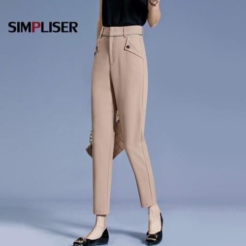2021 Autumn Women Suit Pants Female High Waist Office Work Wear Trousers Casual Ladies Harem Pants Plus Size 4xl Femme Pantalon