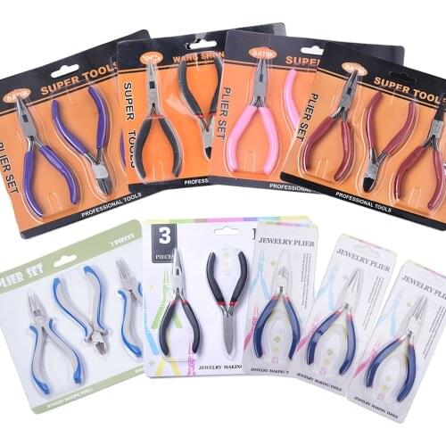 3pcs/Set Flat Nose /Round Nose/Wire Cutter Pliers Carbon Steel Jewelry Pliers Sets for Jewelry Making DIY Tools 12.2~13cm