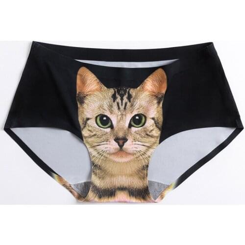 3pieces/set pants woman lovely cat briefs underwear pink/white/gray/black/blue lace fashion