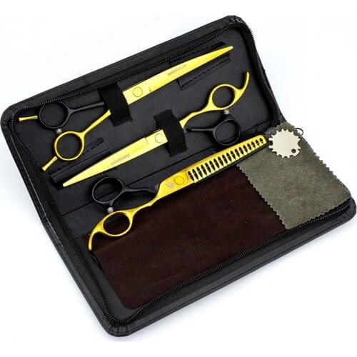 7 inch Pet Dog Cat Hair Clippers Pet Dog Gromming Scissors Pet Straight &Thinning & Up Curved Scissors Kit Pet Gromming Tools