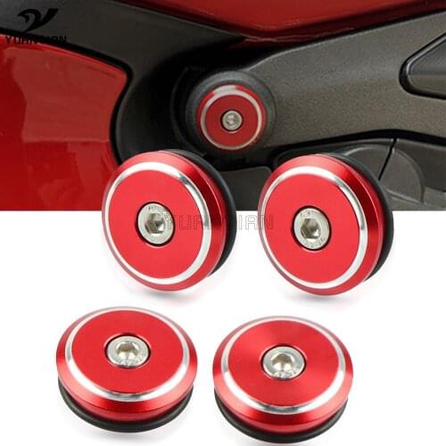 CNC Aluminum New Motorcycle Red Frame Hole Caps Fairing Guard For Ducati Panigale V4 Streetfighter V4 S V4S 2018 2019 2020 2021