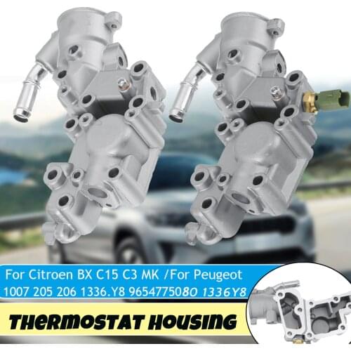 Aluminium Thermostat Housing Coolant Water Flange 9654775080 1336Y8 for Citroen BX 14 C15 C2 C3 MK for Peugeot 1007 205 206 309