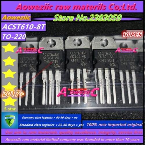 Aoweziic 2017+ 100% new imported original ACST610-8T ACST610 TO-220 bidirectional thyristor 600V 16A