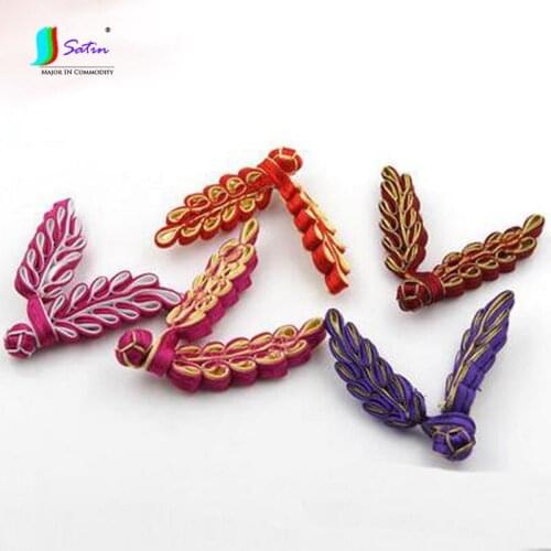 Colored Leave Wheat Ears Buckle Handmade Clothing Cheongsam Tang Suit Costume Button Wedding Invitation Decorative Button A0051F
