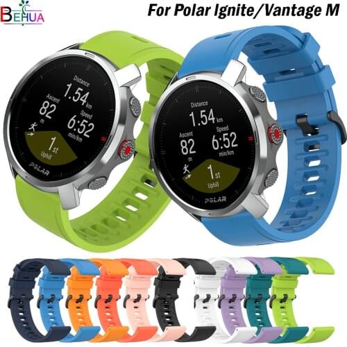 BEHUA Colorful Silicone Strap For Polar lgnite / Vantage M Smart 20 / 22mm Watchband For Polar Grit X / Unite Wristband Bracelet
