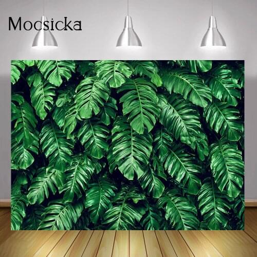 Jungle Green Leaves Backdrop Photography Wild One Birthday Portrait Background Woodland Safari Party Decoration Cake Smash Photo